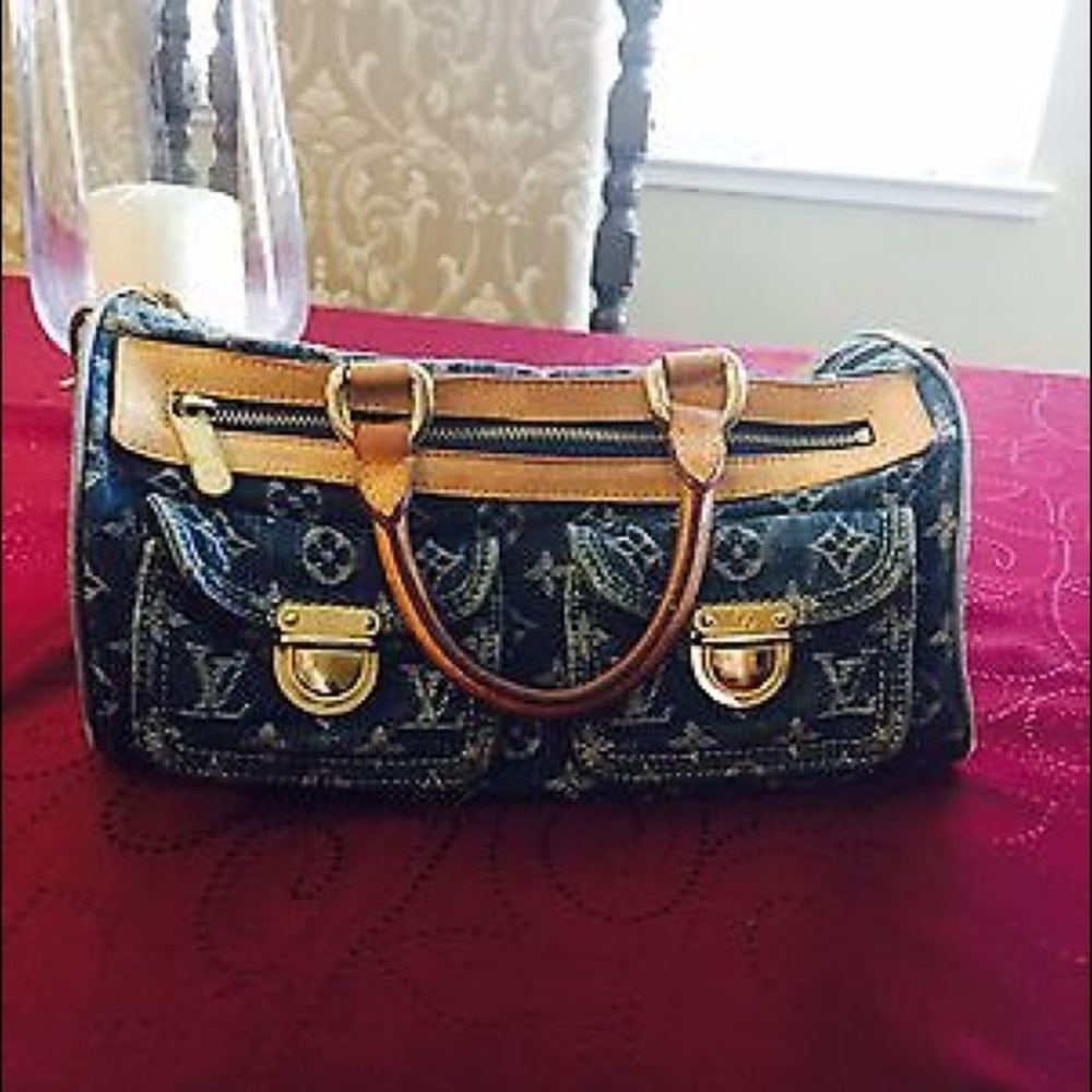 Authentic Louis Vuitton Neo Denim Speedy Handbag